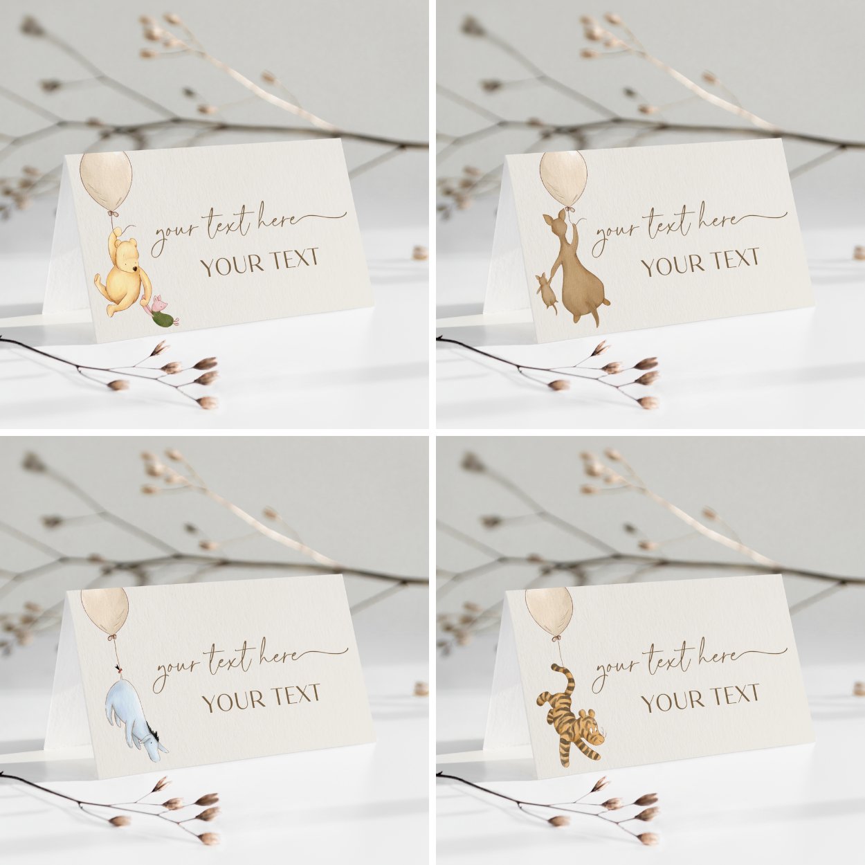 Winnie the Pooh Place Cards - Big Day Out