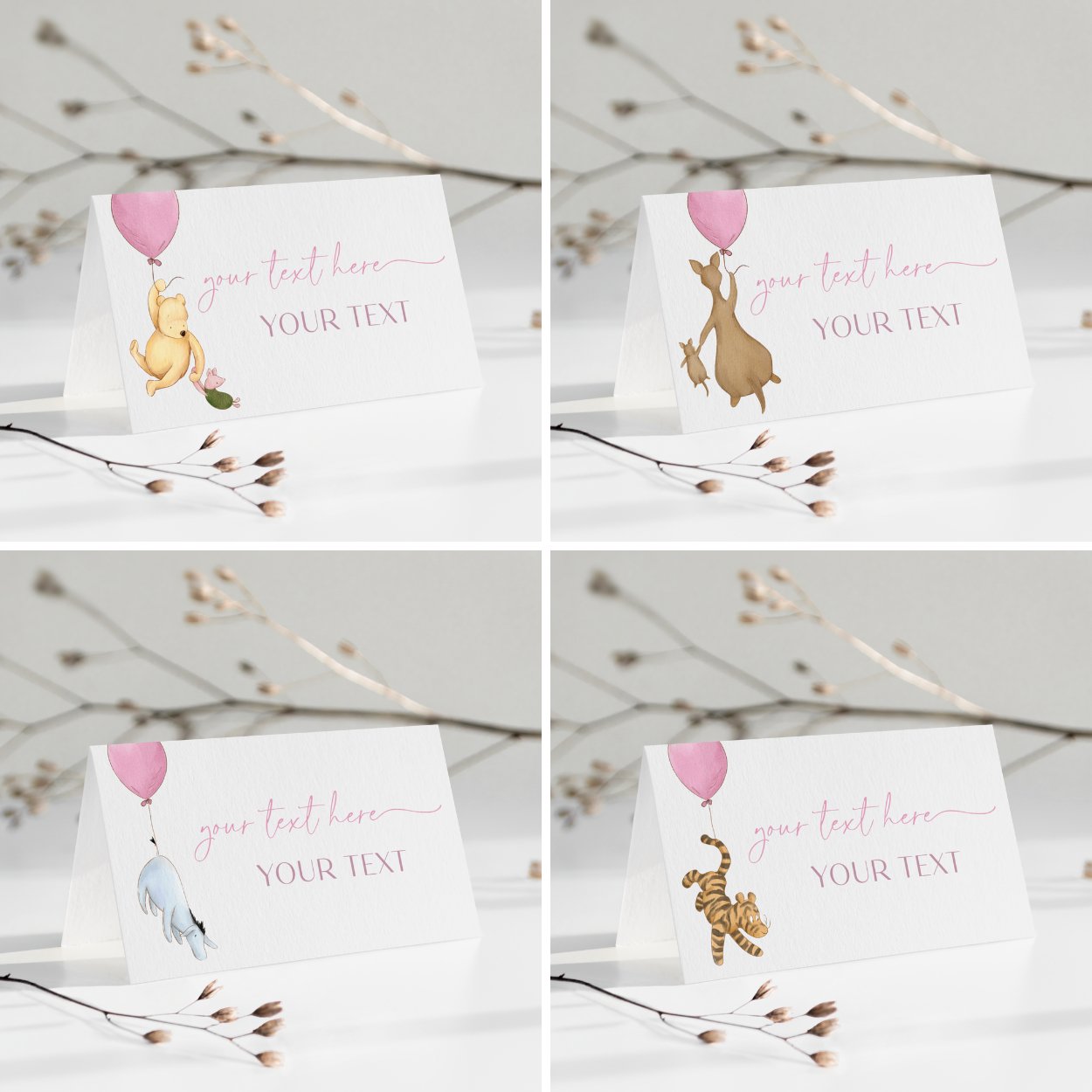 Winnie the Pooh Place Cards - Big Day Out