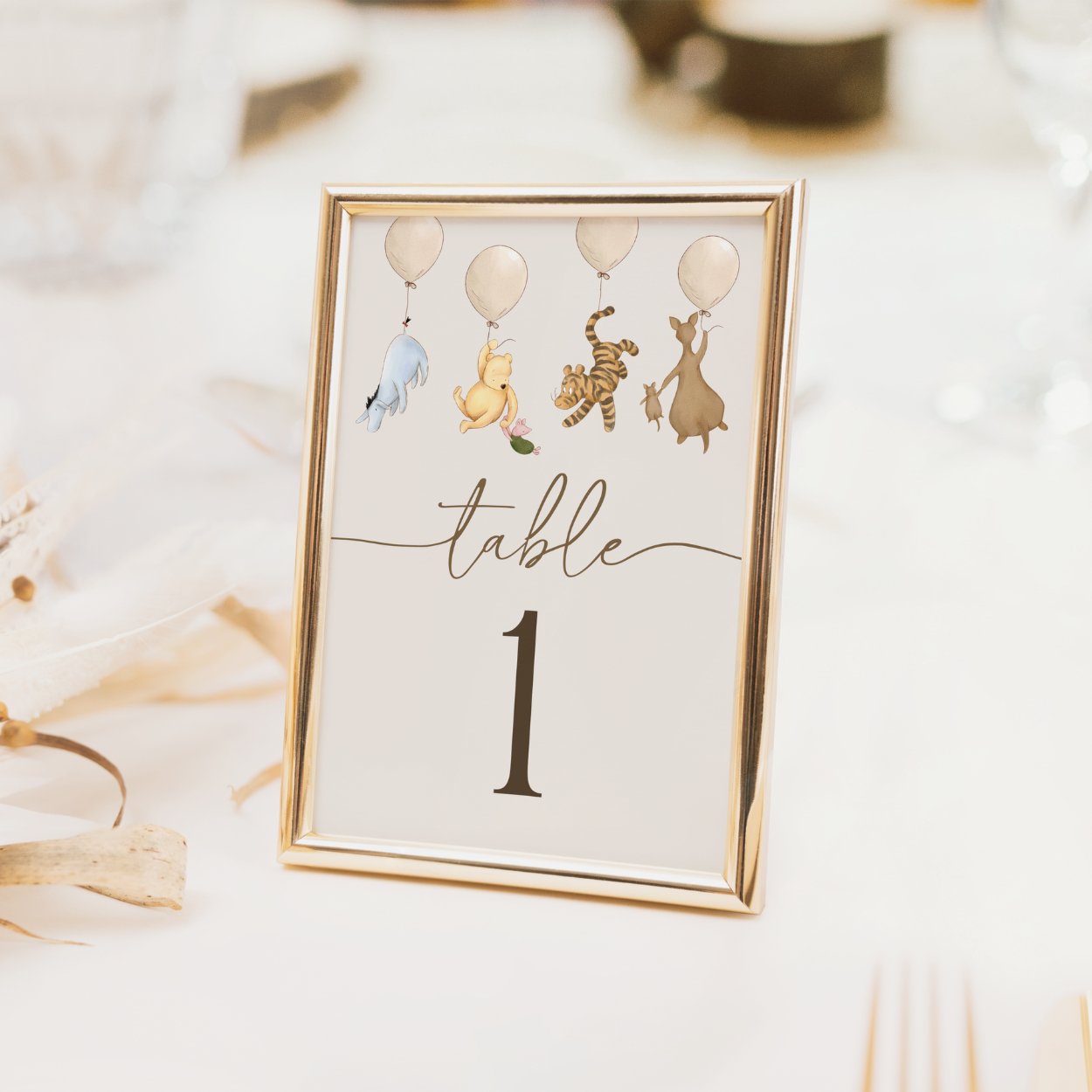 Winnie the Pooh Table Numbers - Big Day Out