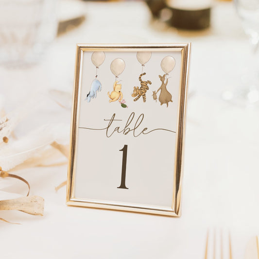 Winnie the Pooh Table Numbers - Big Day Out