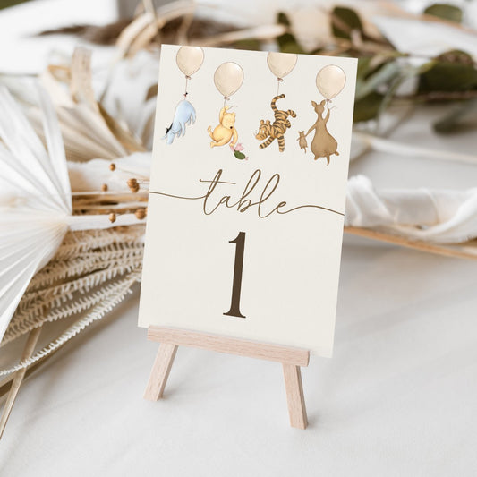 Winnie the Pooh Table Numbers - Big Day Out