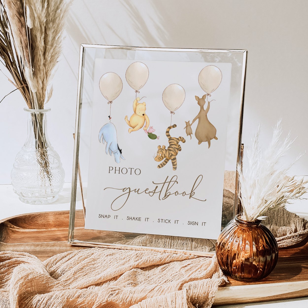 Winnie the Pooh Baby Shower Table Sign Bundle - Main Image