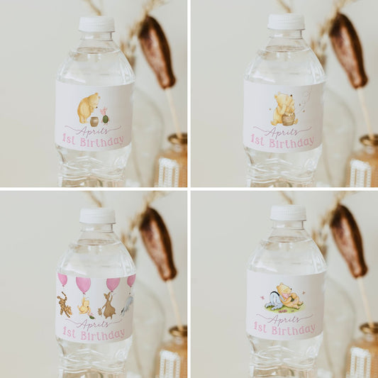 Winnie the Pooh Water Bottle Label - Big Day Out